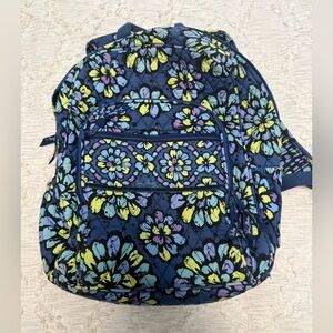 Vera Bradley Indigo Pop Floral Campus Backpack